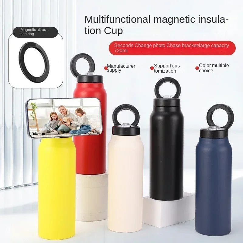 Garrafa Térmica HidraSmarts com Suporte Magnético + Anel de Reforço Magnético Grátis