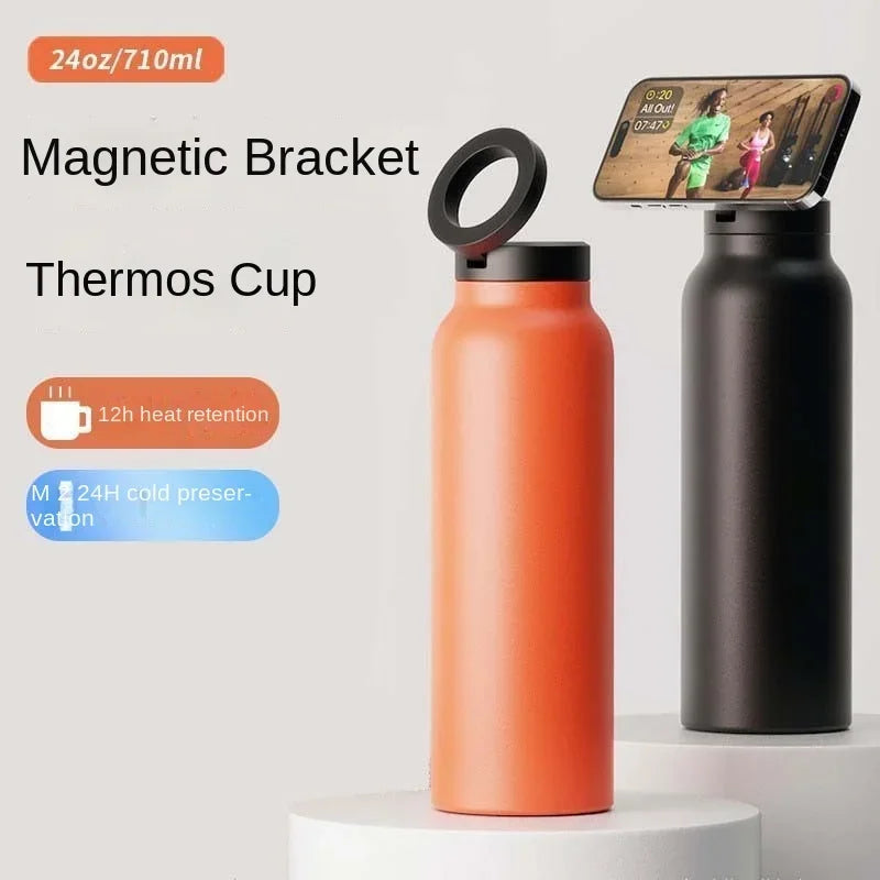 Garrafa Térmica HidraSmarts com Suporte Magnético + Anel de Reforço Magnético Grátis
