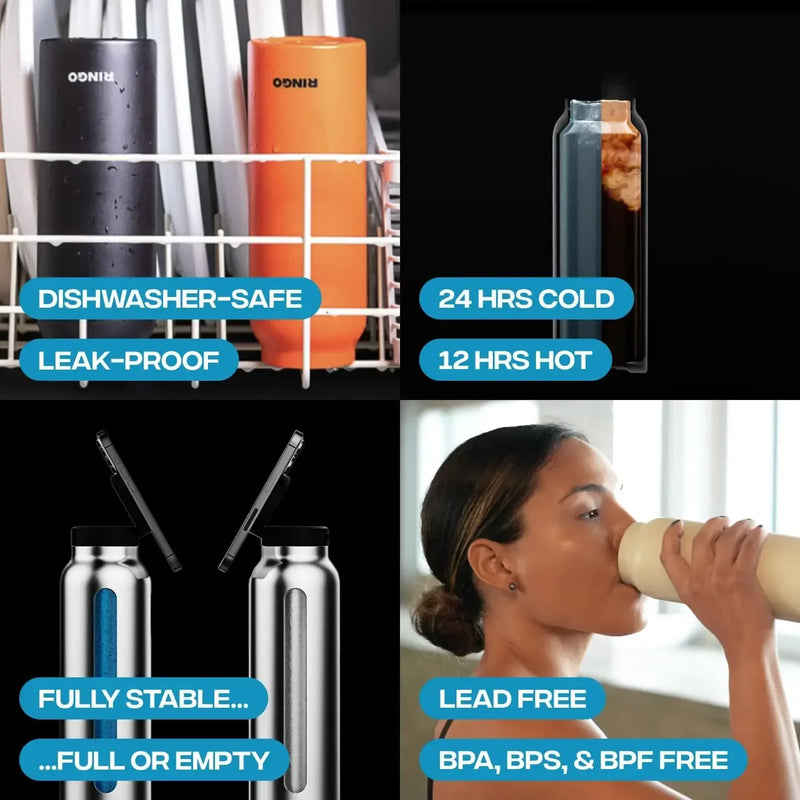 Garrafa Térmica HidraSmarts com Suporte Magnético + Anel de Reforço Magnético Grátis